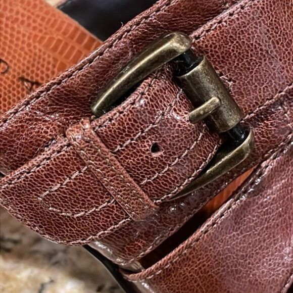 Caressa Fisher Mule size 8 brown, Leather upper & linings NEW 3” heel 4” w/sole - Picture 13 of 14